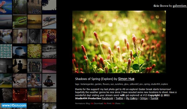 flickr browser HTML5 Powered Web Applications: 19 Early Adopters