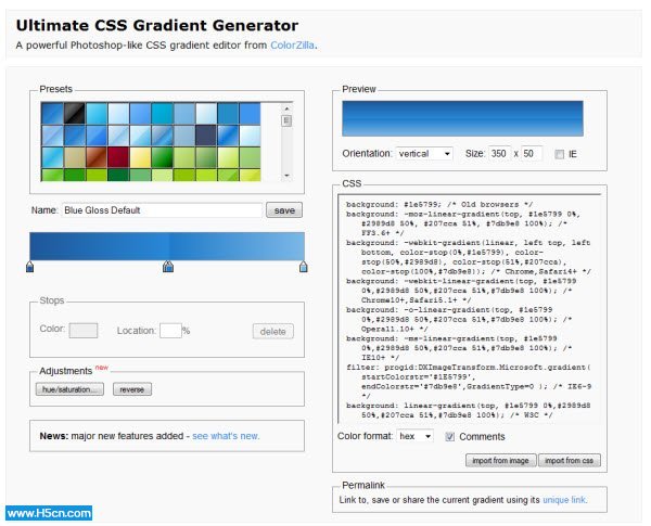 ultimate css gradient generator HTML5 Powered Web Applications: 19 Early Adopters
