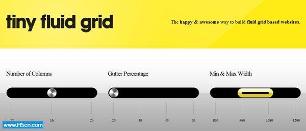 tiny fluid grid HTML5 Powered Web Applications: 19 Early Adopters